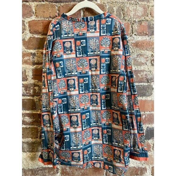 Lime Light Multi Long Sleeve Button Down Top Tie Front Girls 12-13 - Picture 4 of 6